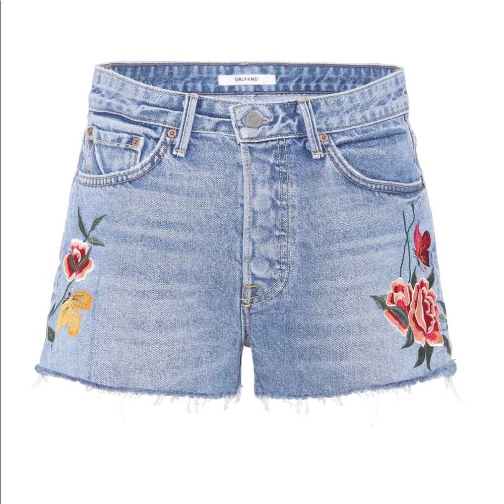 ✨GRLFRND The Cindy Denim Floral Shorts✨